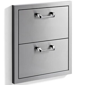Lynx 19 in. Double Utility Drawers - Stainless Steel, , hires