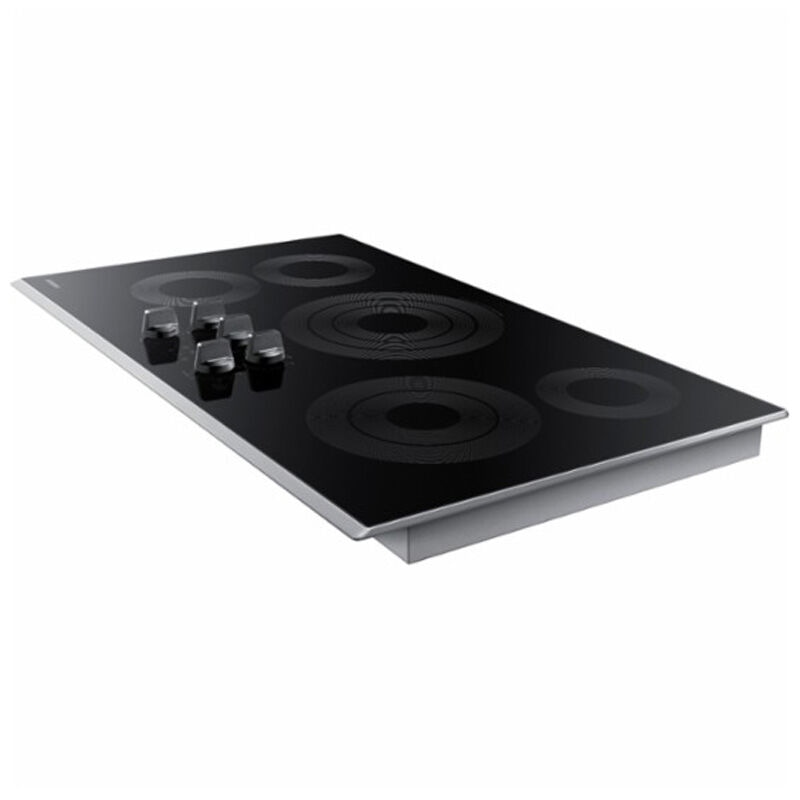 Samsung 36 in. 5-Burner Smart Electric Cooktop with Simmer Burner & Power Burner - Stainless Steel, Stainless Steel, hires