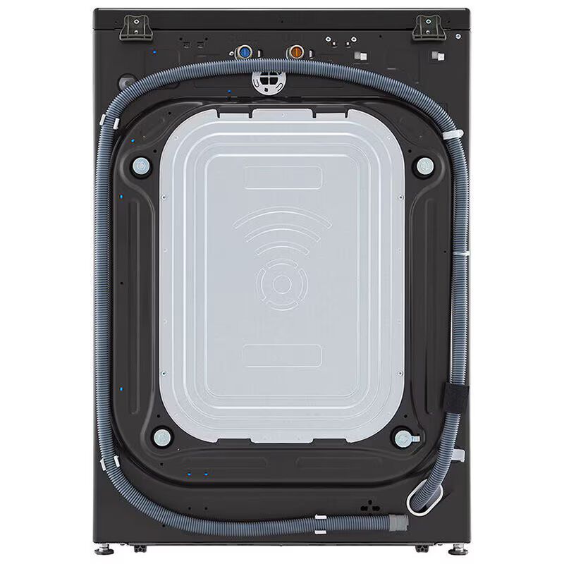 LG 27 in. 4.5 cu. ft. Smart Stackable Front Load Washer with Sanitize & Steam Wash Cycle - Black Steel, Black Steel, hires