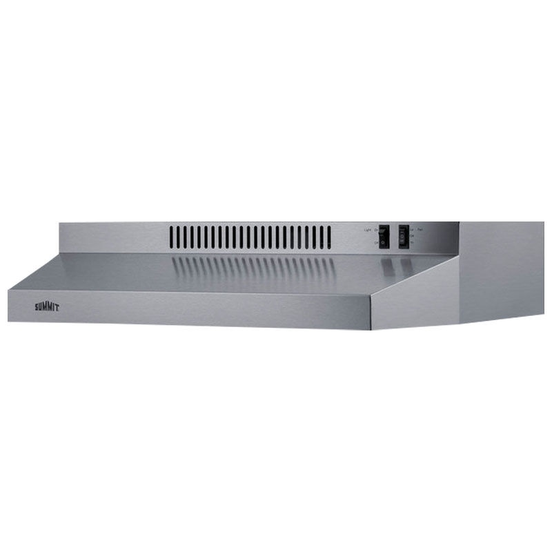 Summit 24 in. Standard Style Under Cabinet Range Hood with 2 Speed Settings, 220 CFM, Convertible Venting & 1 Incandescent Light - Stainless Steel, , hires