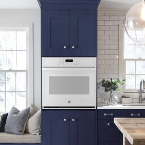 GE 27 in. 4.3 cu. ft. Smart Electric Single Wall Oven - White, White, hires