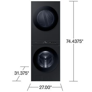 Samsung Bespoke 27 in. 4.6 cu. ft. Smart Gas Front Load Laundry Center with AI OptiWash, Sensor Dry, Sanitize & Steam Cycle - Brushed Black, , hires