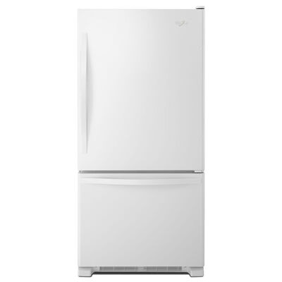Whirlpool 33 in. 22.1 cu. ft. Bottom Freezer Refrigerator with Ice Maker - Smooth White | WRB322DMBW