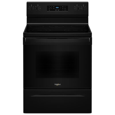 Whirlpool 30 in. 5.3 cu. ft. Freestanding Electric Range with 5 Radiant Burners - Black | WFES3330RB
