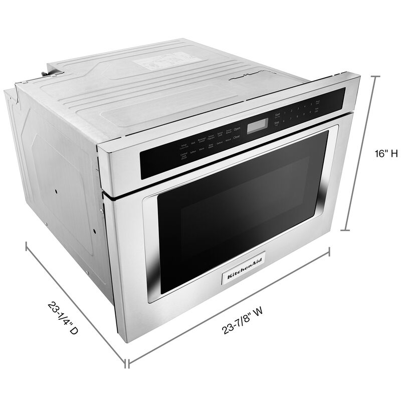 KitchenAid 24 in. 1.2 cu. ft. Microwave Drawer with 11 Power Levels & Sensor Cooking Controls - Stainless Steel, , hires