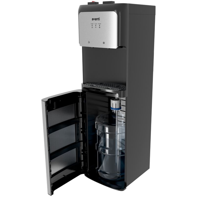 Avanti 12 in. Freestanding Hot & Cold Water Dispenser with Child Safety Guard - Stainless Steel with Black Cabinet, , hires