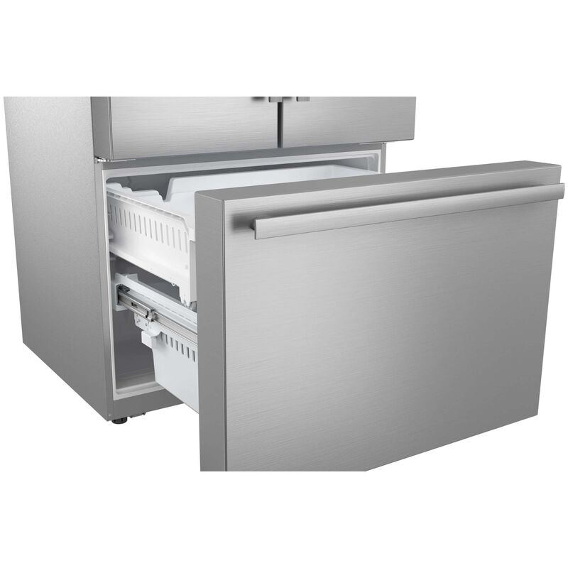 Sharp 36 in. 28.9 cu. ft. Garage-Ready French Door Refrigerator with Ice & Water Dispenser - Stainless Steel, , hires