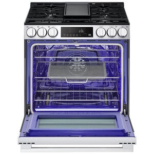 LG 30 in. 6.3 cu. ft. Smart Air Fry Standard Convection Slide-In Gas Range with 5 Sealed Burners & Griddle - PrintProof Stainless Steel, , hires