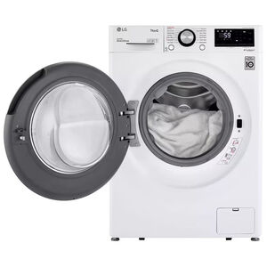 LG 24 in. 2.4 cu. ft. Smart Stackable Front Load Washer with Sanitize & Steam Wash Cycle - White, White, hires