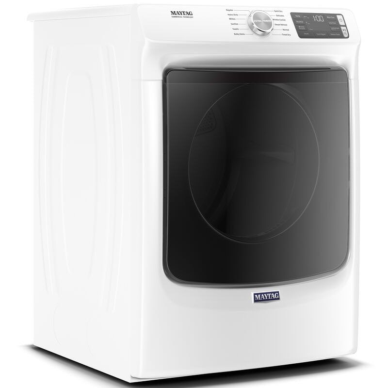 Maytag 27 in. 7.3 cu. ft. Stackable Gas Dryer with Extra Power, Sanitize, Steam & Quick Dry Cycle - White, White, hires