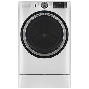 GE 28 in. 4.8 cu. ft. Smart Stackable Front Load Washer with UltraFresh Vent System, OdorBlock & Sanitize with Oxi - White, White, hires