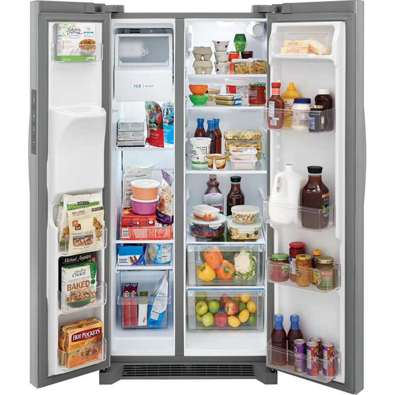 Frigidaire 33 in. 22.3 cu. ft. Side-by-Side Refrigerator With External Ice & Water Dispenser - Stainless Steel, Stainless Steel, hires