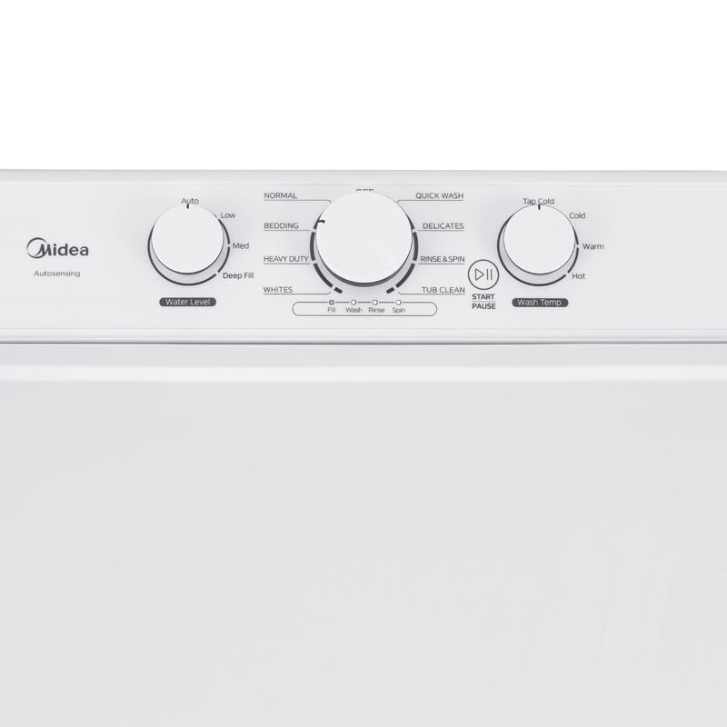 Midea 25 in. 3.9 cu. ft. Top Load Washer with Power Wave 360 Agitator - White, , hires