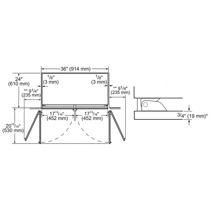 Bosch Benchmark 36 in. 19.4 cu. ft. Built-In Smart Counter Depth French Door Refrigerator with Ice Maker - Custom Panel Ready, , hires