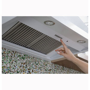 Cafe 30 in. Smart Convertible Canopy Pro Style Style Range Hood with 600 CFM, 4 Fan Speeds & 2 LED Lights - Matte White, , hires