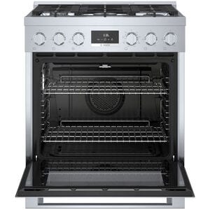 Bosch 800 Series 30 in. 3.9 cu. ft. True European Convection Dual Fuel Range with 5 Sealed Burners - Stainless Steel, , hires