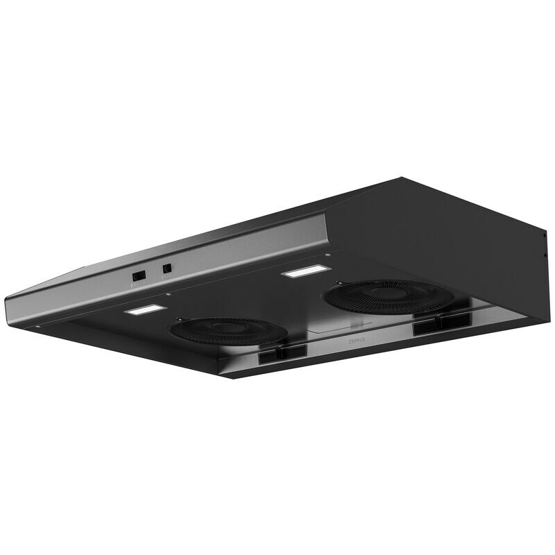 Zephyr Cyclone Series 30 in. Ducted Standard Style Range Hood with 600 CFM, 3 Fan Speeds & 2 LED Lights - Black Stainless, Black Stainless, hires