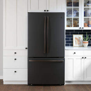 GE 36 in. 23.1 cu. ft. Counter Depth French Door Refrigerator - Black Slate, Black Slate, hires