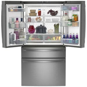 GE Profile 36 in. 28.7 cu. ft. Smart 4-Door French Door Refrigerator with Internal Water Dispenser - Fingerprint Resistant Stainless, , hires