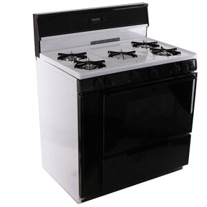 Premier 36 in. 3.9 cu. ft. Gas Range with Open Burners & Griddle - White, , hires