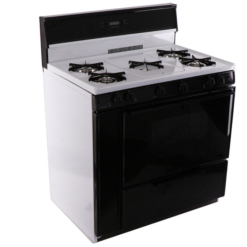 Premier 36 in. 3.9 cu. ft. Gas Range with Open Burners & Griddle - White, , hires