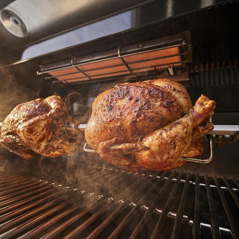 Weber Summit SB38 S Series 5 Burner Built In Liquid Propane Gas Grill with Rotisserie Smoker Box Stainless Steel P.C. Richard Son