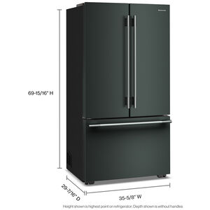 KitchenAid 36 in. 24.8 cu. ft. Smart Counter Depth French Door Refrigerator with Internal Water Dispenser - Juniper, Juniper, hires