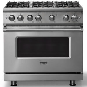 Viking 5 Series 36 in. 5.1 cu. ft. Standard Convection Liquid Propane Gas Range with 6 Sealed Burners - Stainless Steel, , hires