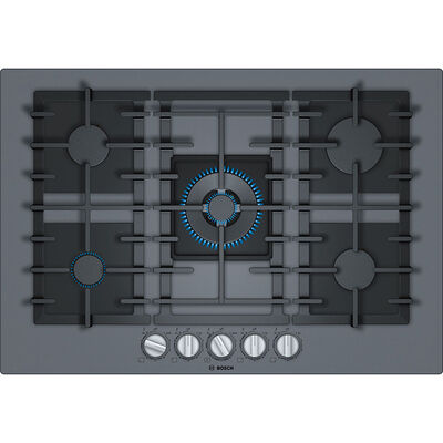 Bosch Benchmark Series 30 in. Slide-In Gas Cooktop with 5 Sealed Burners - Dark Gray | NGMP077UC