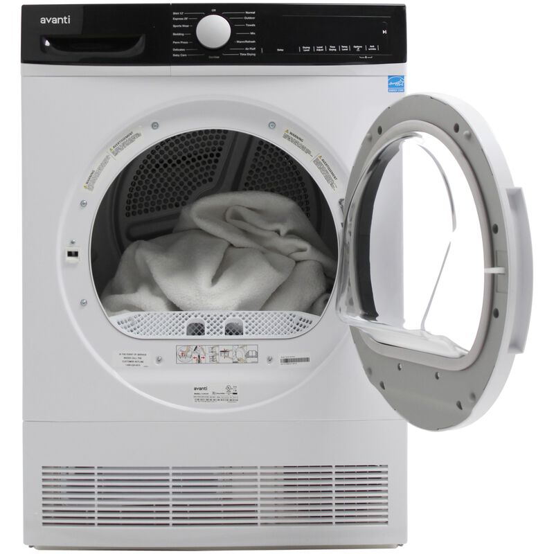 Avanti 24 in. 4.0 cu. ft. Stackable Ventless Electric Dryer with Sanitize Cycle & Sensor Dry - White, , hires