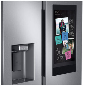 Samsung Family Hub Series36 in. 26.7 cu. ft. Smart Side by Side Refrigerator with Ice & Water Dispenser - Stainless Steel, Stainless Steel, hires