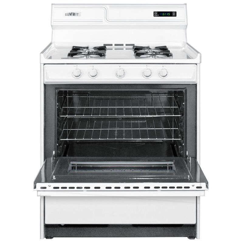 Summit 30 in. 3.7 cu. ft. Gas Range with Open Burners - White, , hires