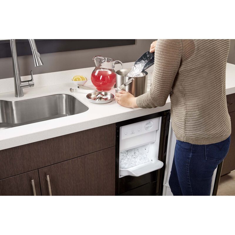 Whirlpool 15 in. Built-In Undercounter Ice Maker with 25 lb. Ice Storage, Auto-Defrost & Digital Control - Black, Black, hires