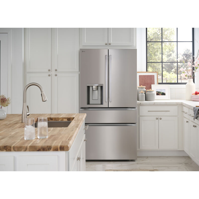 LG 36 in. 28.6 cu. ft. Smart 4-Door French Door Refrigerator with Ice & Water Dispenser - PrintProof Stainless Stee, , hires