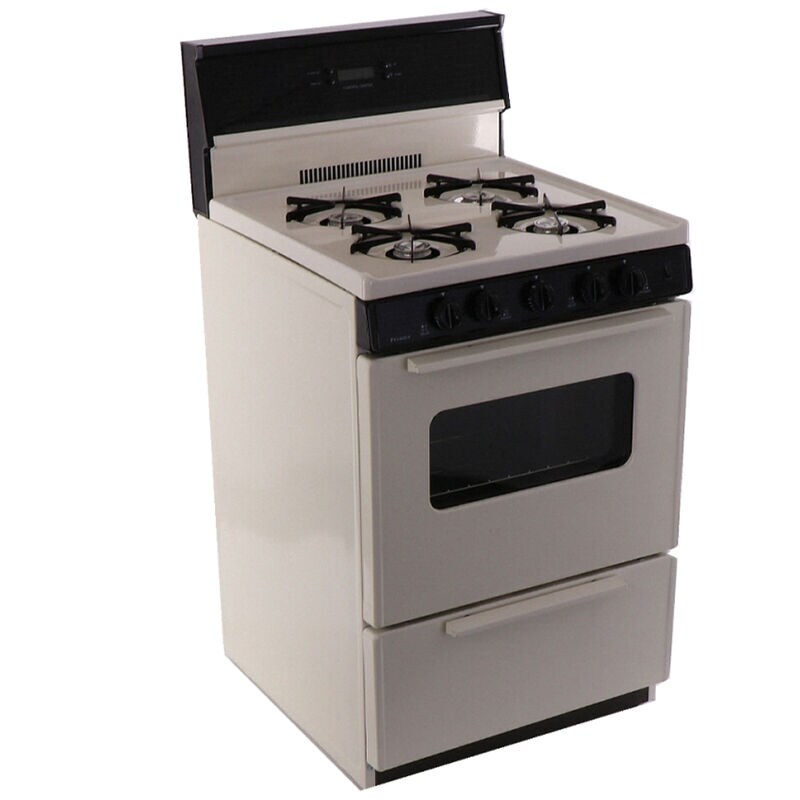 Premier 24 in. 2.9 cu. ft. Oven Freestanding Gas Range with 4 Open Burners - Bisque, , hires