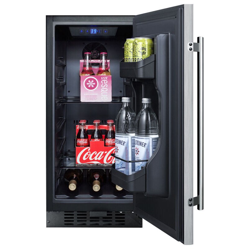 Summit 15 in. 2.9 cu. ft. Undercounter Refrigerator - Stainless Steel with Black Cabinet, , hires