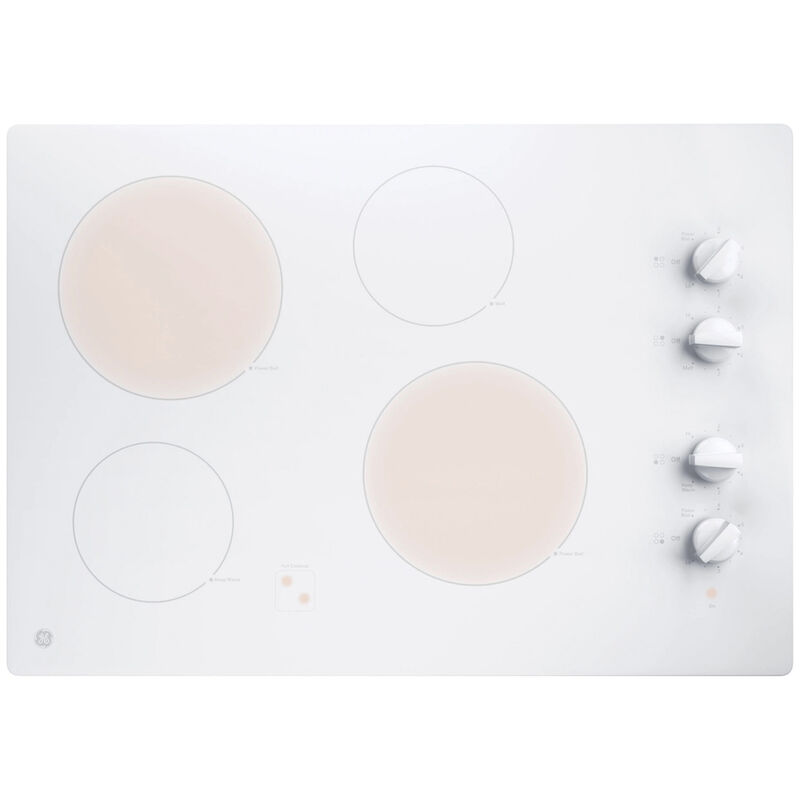 GE 30 in. Electric Cooktop with 4 Smoothtop Burners - White | P.C. Richard  u0026 Son