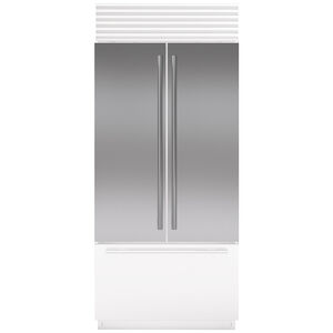 Sub-Zero Classic Series French Door Panel with Tubular Handle - Stainless Steel, , hires