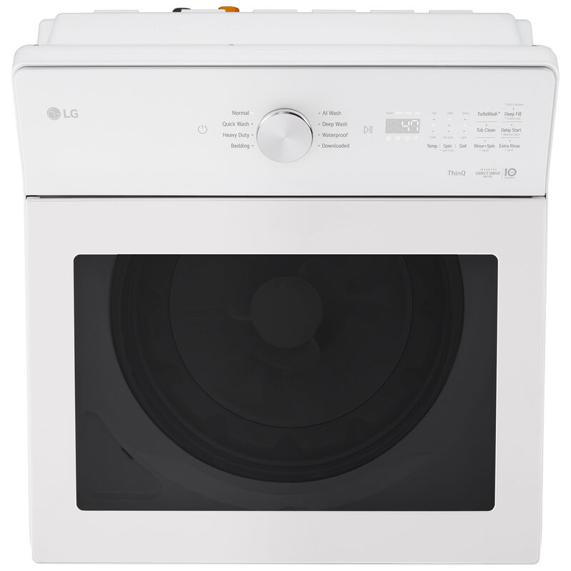 LG 27 in. 4.8 cu. ft. Smart Top Load Washer with 4-Way Agitator, EasyUnload & AI Sensing - Alpine White, Alpine White, hires