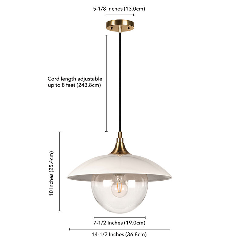 Hudson & Canal Alvia Pendant With Brass Accents, , hires