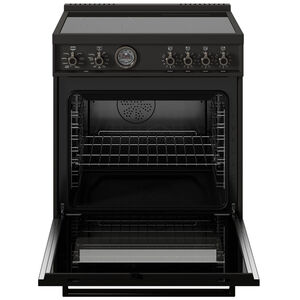 Bertazzoni Professional Series 30 in. 4.6 cu. ft. Air Fry Dual Convection Electric Range with 4 Induction Burners - Carbon, Carbon, hires