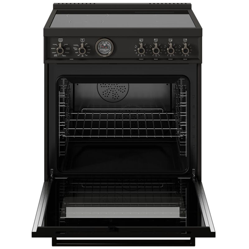 Bertazzoni Professional Series 30 in. 4.6 cu. ft. Air Fry Dual Convection Electric Range with 4 Induction Burners - Carbon, Carbon, hires