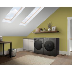 LG 27 in. 7.8 cu. ft. Smart Stackable Ventless Electric Dryer with Heat Pump & Sensor Dry - Black Steel, , hires