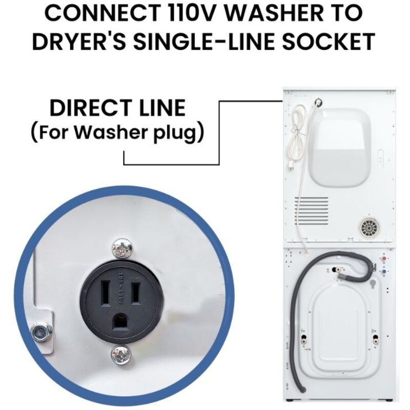 Equator Premium Compact 24 in. 3.1 cu. ft. Stackable Electric Dryer with Sensor Dry & Sanitize Cycle - White, , hires