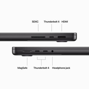 Apple MacBook Pro (2023) 14 in. Notebook with Apple Intelligence, Apple M3 Pro 11-Core CPU, 14-Core GPU, 18 GB RAM, 512 GB SSD, up to 18 Hrs. of Battery Life & Mac OS - Space Black, , hires