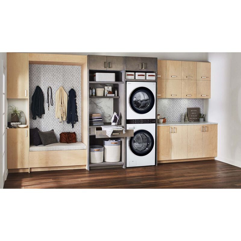 LG 27 in. WashTower with 4.5 cu. ft. Washer with 6 Wash Programs & 7.4 cu. ft. Gas Dryer with 6 Dryer Programs, Sensor Dry & Wrinkle Care - White, White, hires