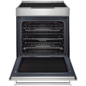 KitchenAid 30 in. 6.4 cu. ft. Air Fry True European Convection Steam Slide-In Electric Range with 4 Induction Burners - Stainless Steel, , hires