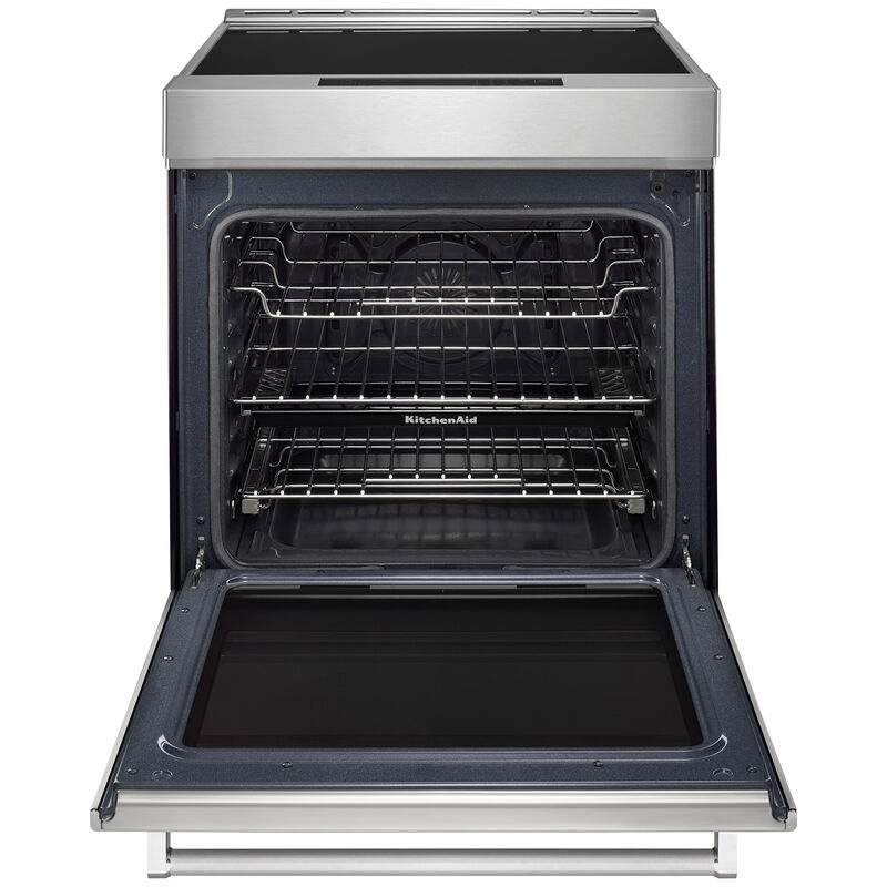 KitchenAid 30 in. 6.4 cu. ft. Air Fry True European Convection Steam Slide-In Electric Range with 4 Induction Burners - Stainless Steel, , hires