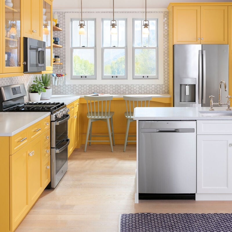 GE 30 in. 6.8 cu. ft. Air Fry True European Convection Double Oven Gas Range with 5 Sealed Burners & Griddle - Stainless Steel, Stainless Steel, hires