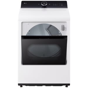 LG 27 in. 7.3 cu. ft. Smart Gas Dryer with EasyLoad Door, AI Sensor Dry, TurboSteam Technology, Sanitize & Steam Cycle - Alpine White, Alpine White, hires